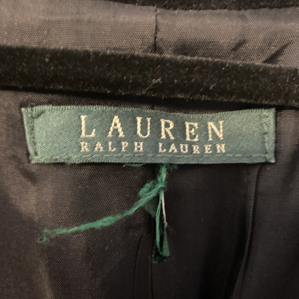 Vintage Lauren Ralph Lauren Women's Black Velvet Blazer Jacket Sz 14 Academia - Picture 4 of 7